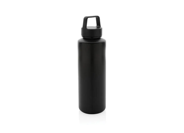 Robuste RCS rPP Wasserflasche mit Henkel, 600ml, Schwarz TK Gruppe® Grosshandel 