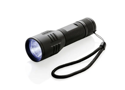 Robuste Schwarze LED Taschenlampe, 3W Hochleistungs-Cree Licht, Wasserdicht TK Gruppe® Grosshandel 