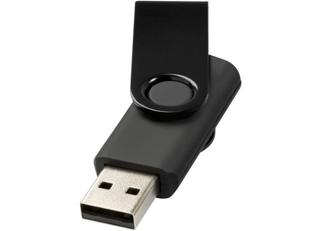 Robuster 4 GB USB-Stick aus Metall - Drehmechanismus, schwarz TK Gruppe® Grosshandel 