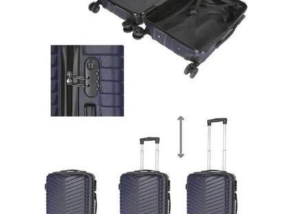 Robuster ABS Handgepäck-Koffer, Marineblau, Bordgepäcktauglich TK Gruppe® Grosshandel 