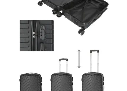 Robuster ABS Handgepäck-Koffer, Schwarz, Ideal für Vielreisende TK Gruppe® Grosshandel 