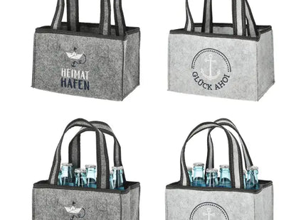 Robuster Flaschenträger aus Filz AHOI 2er-Set – Stilvoller Getränketräger für einfachen Transport TK Gruppe® Grosshandel 