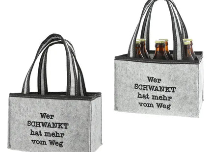 Robuster Flaschenträger aus Filz | Isolierte Getränkehalterung | Stilvoller Getränketransport | Mehr Spaß unterwegs TK Gruppe® Grosshandel 