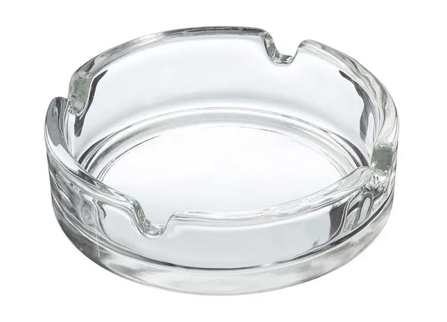 Robuster Glas-Aschenbecher Basic – Rund, Transparent, 10 cm Durchmesser TK Gruppe® Grosshandel 