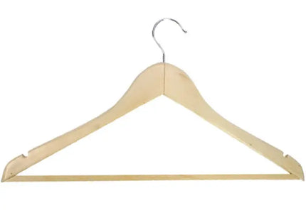 Robuster Holzkleiderbügel mit Kerbe & Stange, 44x23cm - Ideal für Garderobe TK Gruppe® Grosshandel 