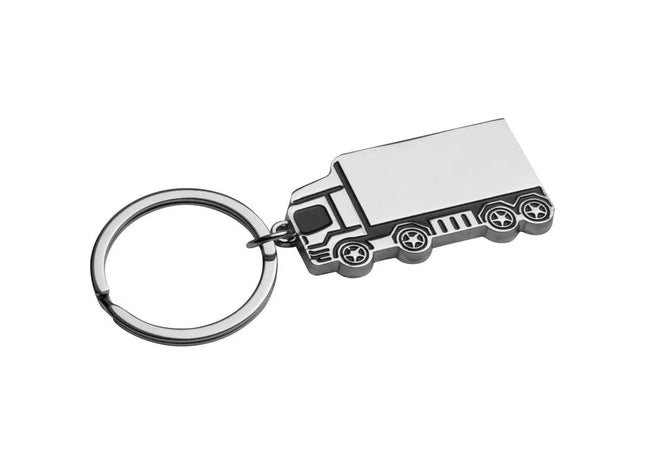 Robuster Silbergrauer LKW-Schlüsselanhänger aus Metall TK Gruppe® Grosshandel 