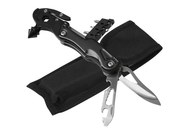Robustes Metall-Multitool in elegantem Schwarz: Ein praktisches Werkzeug für vielfältige Anwendungen TK Gruppe® Grosshandel 