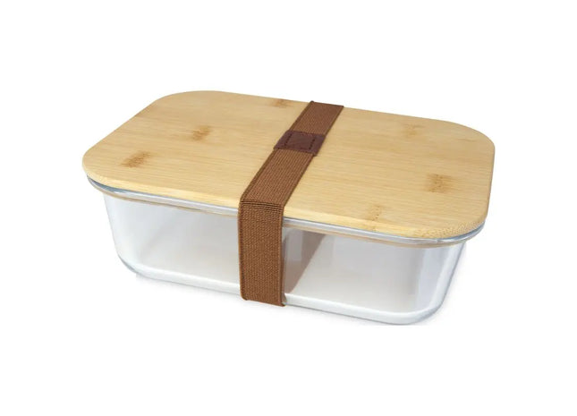 Roby Glass Bread Box with Bamboo Lid - Natural, Transparent, Eco-Friendly Storage Solution TK Gruppe® Grosshandel 