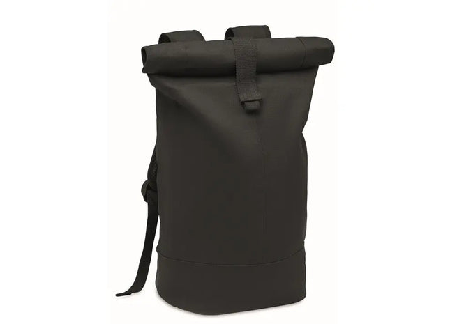 Rolltop-Rucksack Canvas ZURICH ROLL - schwarz - stilvoller und vielseitiger Begleiter für Alltag und Reisen TK Gruppe® Grosshandel 