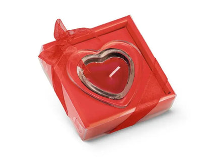 Romantische Herzkerze mit Glassockel - Rot: Liebevoll gestaltete Dekoration für besondere Momente TK Gruppe® Grosshandel 