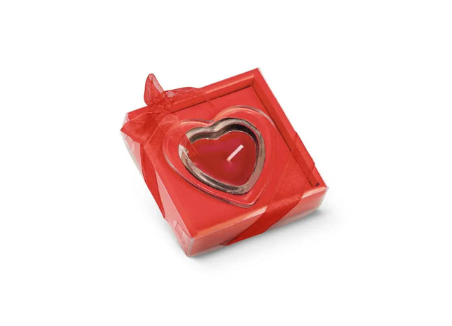 Romantische Herzkerze mit Glassockel - Rot: Liebevoll gestaltete Dekoration für besondere Momente TK Gruppe® Grosshandel 