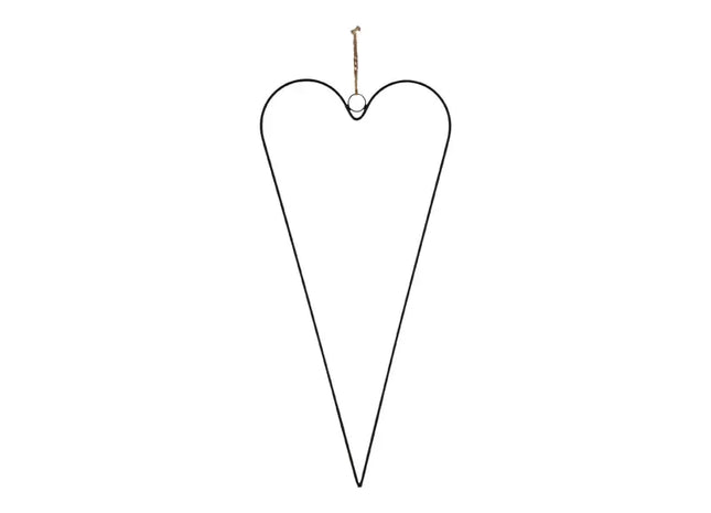 Romantischer Herz-Hänger an Juteband, schwarz, klein, 15x30cm - Dekorative Wanddeko TK Gruppe® Grosshandel 