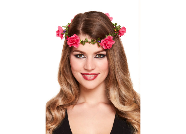 Rosa Blumen-Stirnband für Frauen, elegantes Blumen-Haarband für Partys und Hochzeiten TK Gruppe® Grosshandel 