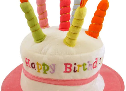 Rosa Geburtstagskuchenhut mit 6 Kerzen | Festlicher Partyhut für Erwachsene TK Gruppe® Grosshandel 