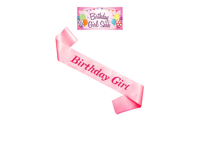 Rosa Geburtstagsschärpe für Mädchen – Feier-Accessoire, Party-Dekoration TK Gruppe® Grosshandel 