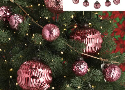 Rosa Girlande mit Christbaumkugeln – Deko Ornament 50cm TK Gruppe® Grosshandel 