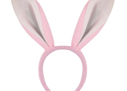 Rosa Hasenohren Stirnband 27x28 cm - Flauschiges Hasenohren-Haarband für Kinder TK Gruppe® Grosshandel 