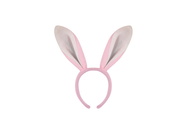 Rosa Hasenohren Stirnband 27x28 cm - Flauschiges Hasenohren-Haarband für Kinder TK Gruppe® Grosshandel 