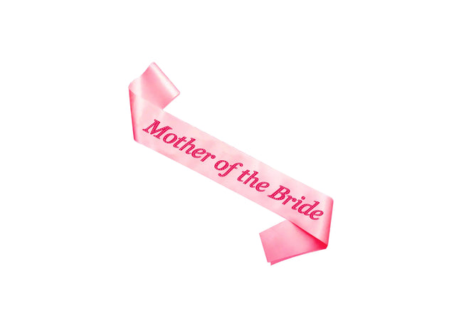 Rosa Schärpe Für Mutter Der Braut Mit Pinker Schrift, Hochzeitsaccessoire TK Gruppe® Grosshandel 
