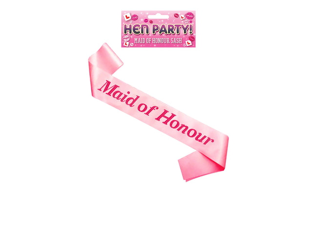 Rosa Schärpe für die erste Schwester mit rosa Text – Accessoire für den Junggesellinnenabschied TK Gruppe® Grosshandel 
