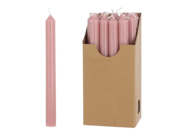 Rosa Stabkerzen, 22cm, 20er Pack im Display - Elegante Tischbeleuchtung TK Gruppe® Grosshandel 