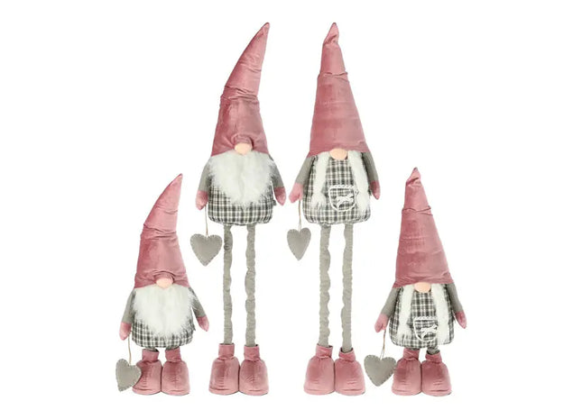 Rosa Wichtel Udo mit Teleskopbeinen, flexibel verstellbar bis 120cm - Doppelpack TK Gruppe® Grosshandel 