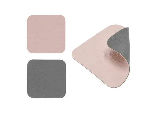 Untersetzer PVC, ca. 10x10cm, Grau/Rosa – Stilvolle Tischmatte | Moderne PVC-Getränkeuntersetzer TK Gruppe® Grosshandel 