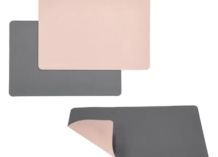 Tischset PVC, ca. 45x30cm, Grau/Rosa – Stilvolle Tischmatte | Strapazierfähige PVC-Tischdekoration TK Gruppe® Grosshandel 