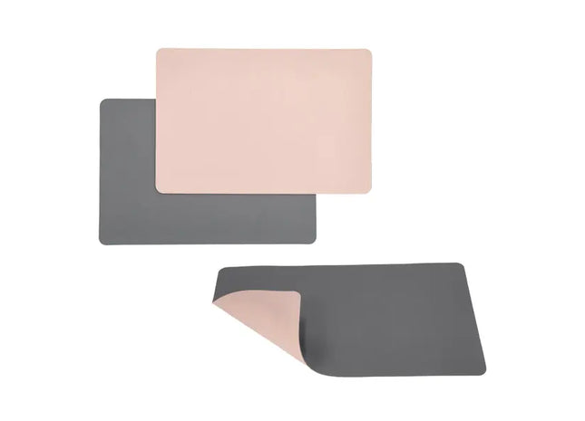 Tischset PVC, ca. 45x30cm, Grau/Rosa – Stilvolle Tischmatte | Strapazierfähige PVC-Tischdekoration TK Gruppe® Grosshandel 