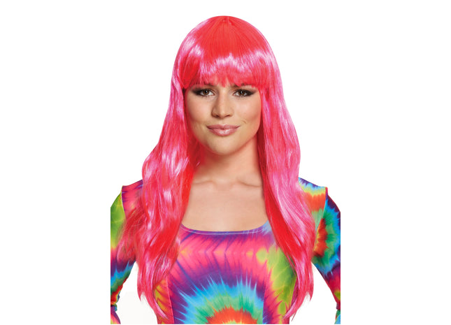 Rosa lange Perücke 140 g – volles, glamouröses Haarteil für Kostüme und Partys TK Gruppe® Grosshandel 