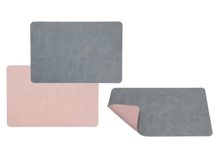 Chic Tischset aus PVC - 45x30cm, meliert in Grau/Rosa, Pflegeleicht & Robust, Hitzebeständig TK Gruppe® Grosshandel 