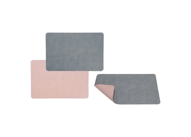 Chic Tischset aus PVC - 45x30cm, meliert in Grau/Rosa, Pflegeleicht & Robust, Hitzebeständig TK Gruppe® Grosshandel 