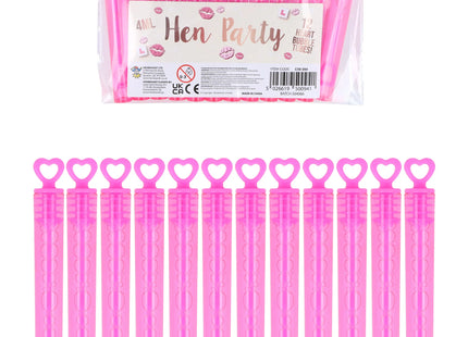 Rosafarbene Herz-Seifenblasenröhrchen 4Ml, 10,5Cm - Ideal für Junggesellinnenabschiede TK Gruppe® Grosshandel 
