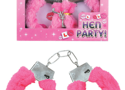 Rosafarbene Metall-Handschellen mit Plüsch - Bdsm-Bondage-Zubehör TK Gruppe® Grosshandel 