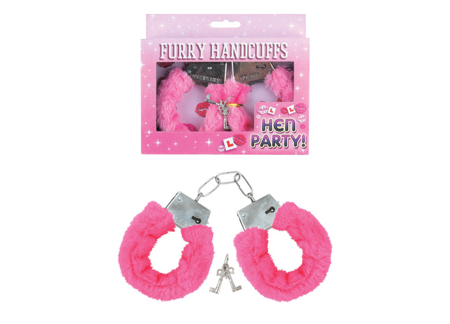 Rosafarbene Metall-Handschellen mit Plüsch - Bdsm-Bondage-Zubehör TK Gruppe® Grosshandel 