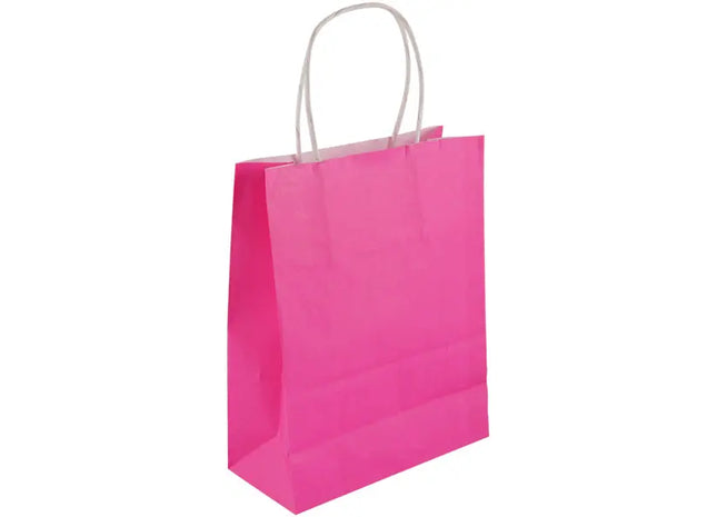 Rosafarbene Tasche Mit Handgriffen 22x18x8cm - Elegante Tragetasche TK Gruppe® Grosshandel 