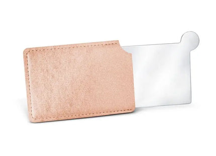 Roséfarbener Taschenspiegel aus Edelstahl im Etui – Eleganter Handspiegel TK Gruppe® Grosshandel 