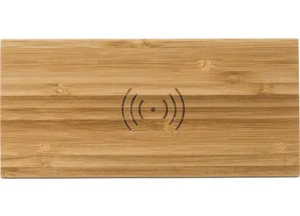 Rosie Bambus Kabelloses Ladepad mit Uhr - Naturfarben TK Gruppe® Grosshandel 