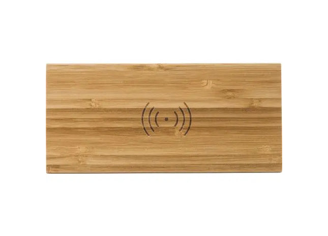 Rosie Bambus Kabelloses Ladepad mit Uhr - Naturfarben TK Gruppe® Grosshandel 