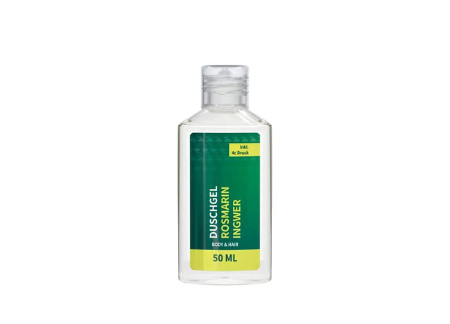 Rosmarin-Ingwer Duschgel 50ml, belebende Reinigung, Body Label TK Gruppe® Grosshandel 