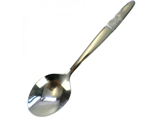 Rostfreier Metalllöffel mit Rosenmotiv, 19cm – Elegantes C-Serien Besteck TK Gruppe® Grosshandel 