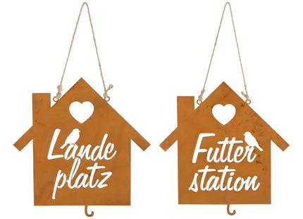 Rostiger Hänge-Vogelfutterspender im Doppelpack, ca. 22x22 cm TK Gruppe® Grosshandel 