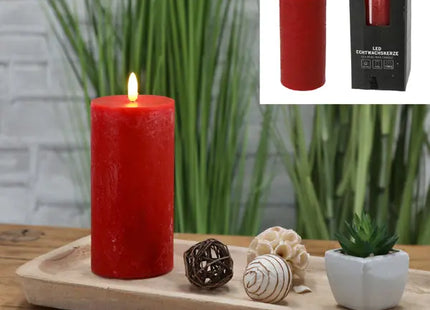 Rostrote LED Kerze 'New Flame', Groß, 7,5x15cm - Antik Stil Deko TK Gruppe® Grosshandel 