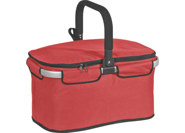 Rot Polyester Einkaufskorb mit Aluminiumgriffen und Kühlfach TK Gruppe® Grosshandel 