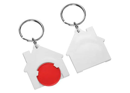 Rot-Weißer Hausform 1€-Chip Schlüsselanhänger – Charmant & Nützlich TK Gruppe® Grosshandel 