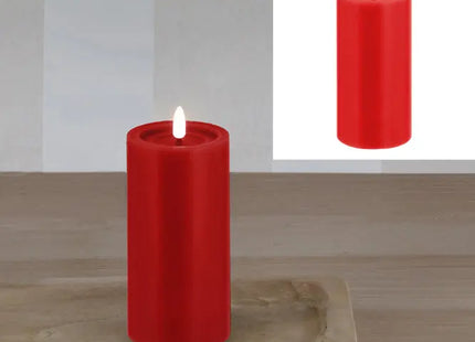 Rot leuchtende LED Echtwachskerze SHINE, Maße 7,5x15 cm - Stimmungsvolles Licht TK Gruppe® Grosshandel 