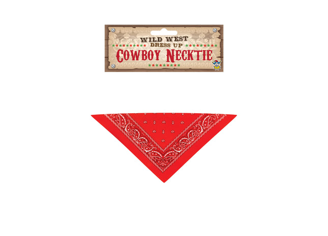 Rote Cowboy-Krawatte – 83 cm x 34 cm, stilvolles Accessoire für Western-Liebhaber! TK Gruppe® Grosshandel 