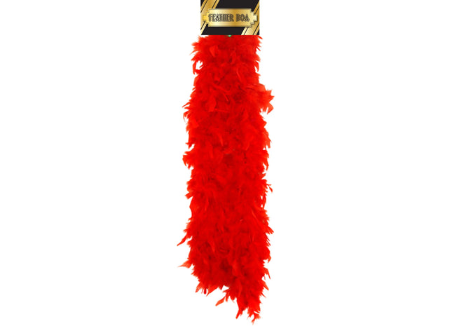 Rote Federboa 150 cm – Luxuriöses Accessoire für Kostüm-, Karnevals- und Partydekoration TK Gruppe® Grosshandel 