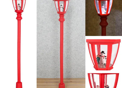 Rote LED-Solar-Weihnachtslaterne, Festliche Beleuchtung, 105cm TK Gruppe® Grosshandel 