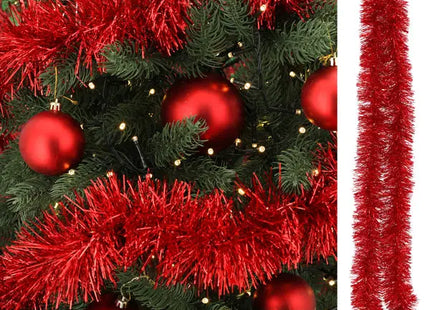 Rote Lametta Girlande, ca. 9x200 cm – Klassische Weihnachtsdekoration TK Gruppe® Grosshandel 
